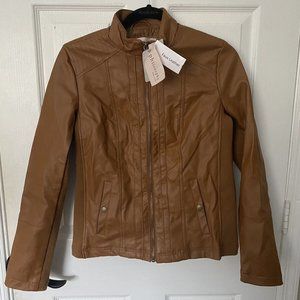 NWT Small Philosophy Faux Leather Jacket Coat  Deep Caramel Womens